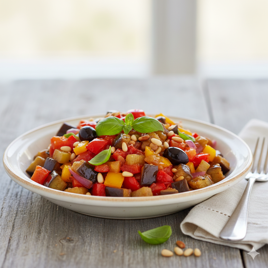 Como fazer Salada de Berinjela de Forno (Caponata Siciliana)