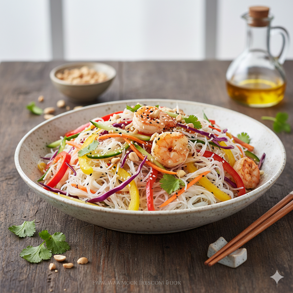 Como fazer Salada de Bifum (Macarrão de Arroz) Oriental