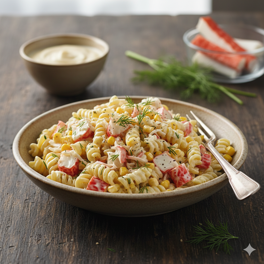 Como fazer Salada de Macarrão com Kani e Milho