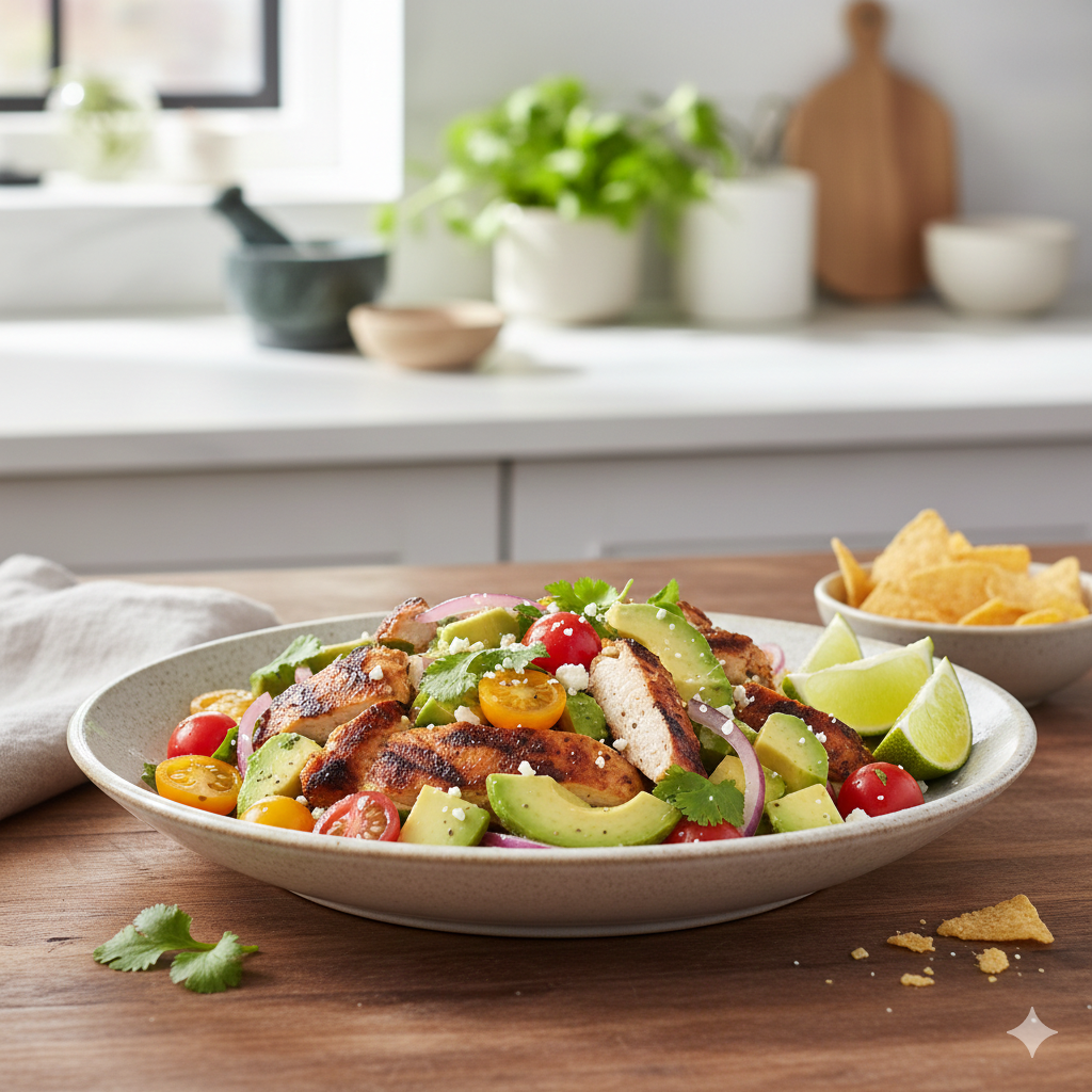 Como fazer Salada de Frango Defumado com Abacate (Guacamole Salad)