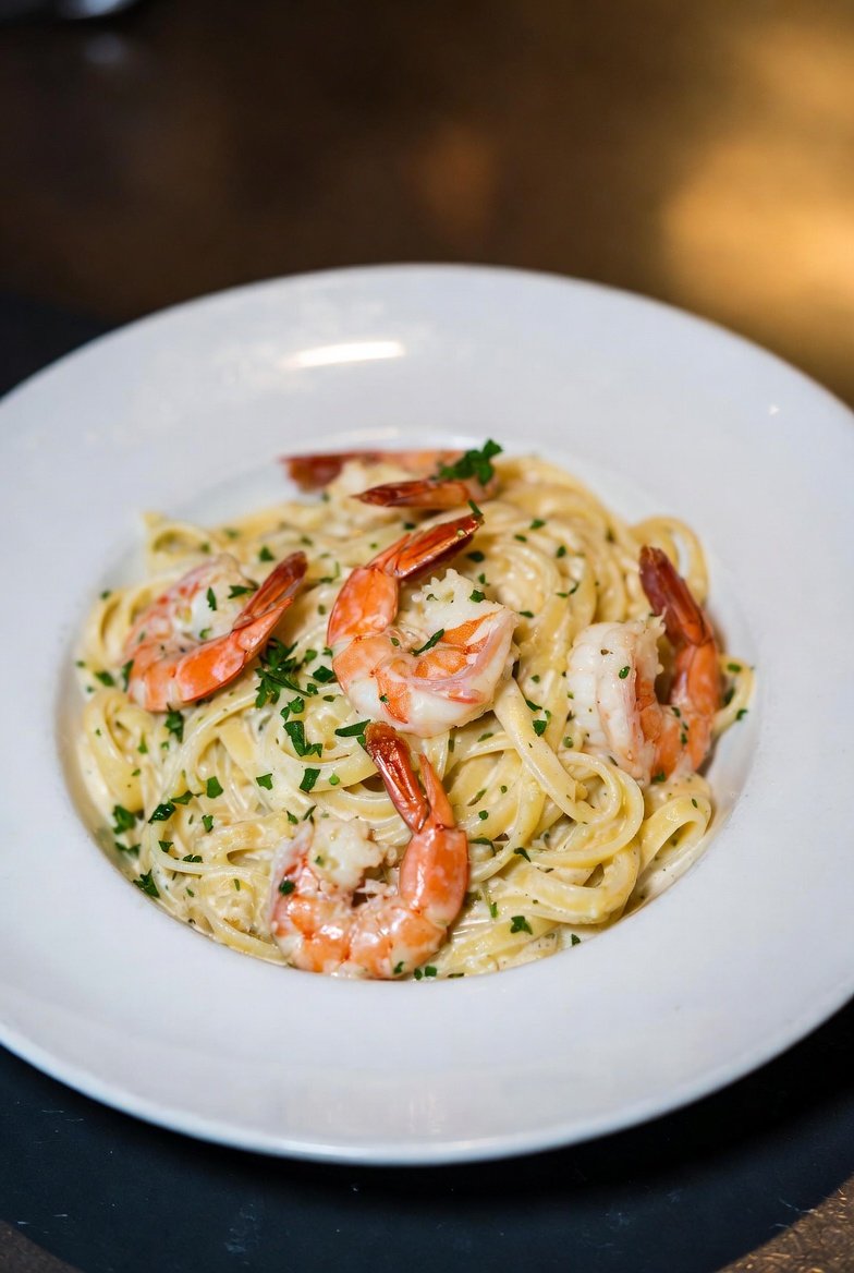 Como fazer Fettuccine Alfredo com Camarão ao Alho e Óleo