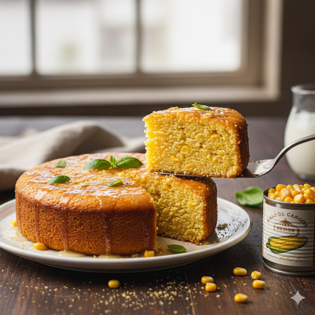 Bolo de Pamonha com Milho de Latinha