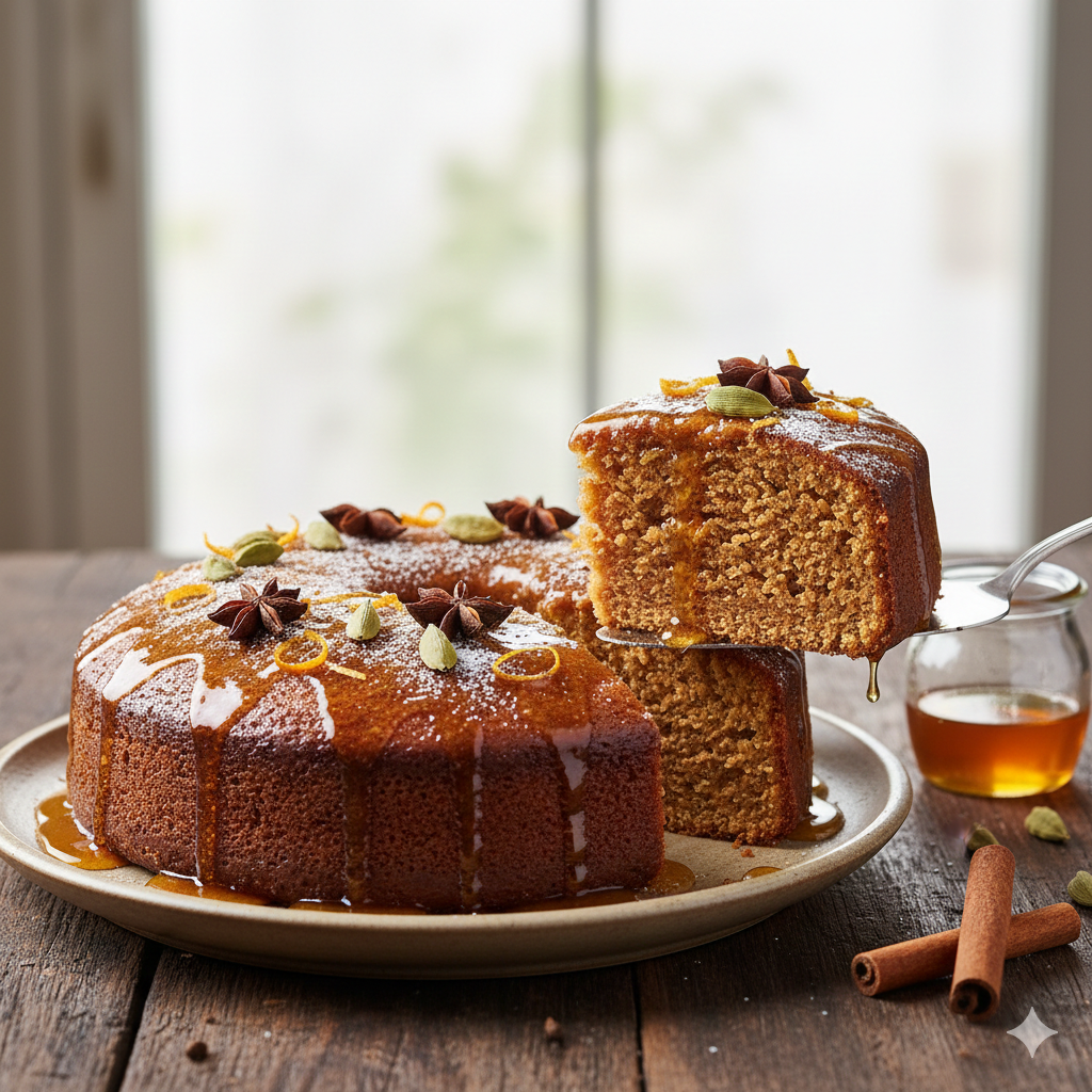 Bolo de Mel com Especiarias (Estilo Pão de Mel)