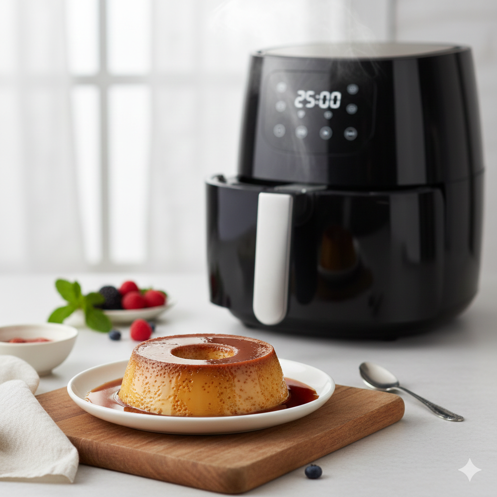 Pudim na Air Fryer: Metade do tempo do forno convencional