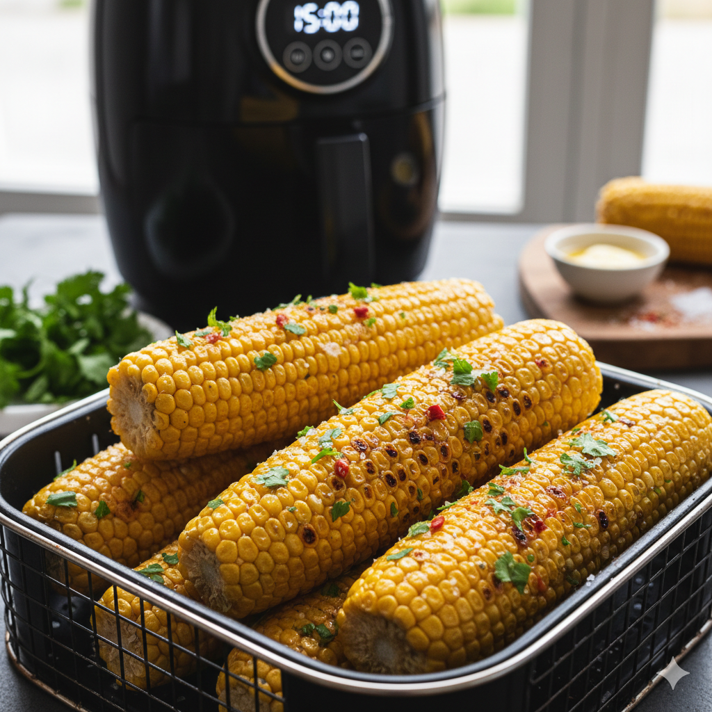 Como fazer Milho Cozido (Assado) na Air Fryer: Igual ao milho de feira