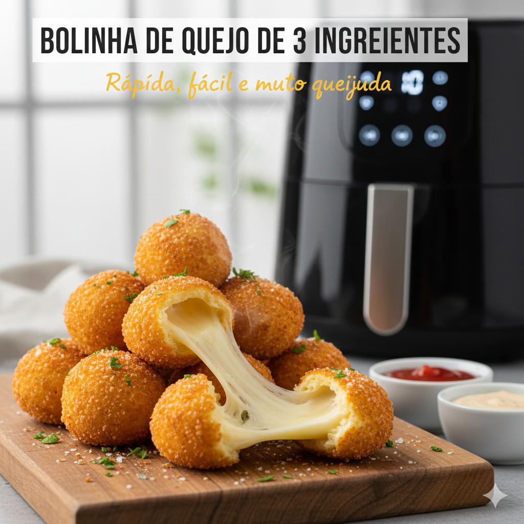 Como fazer Bolinha de Queijo de 3 Ingredientes: Rápida, fácil e muito queijuda
