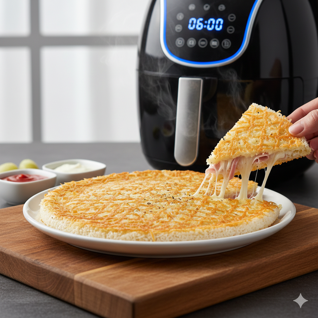 Tapioca Rendada: Com crostinha de queijo parmesão