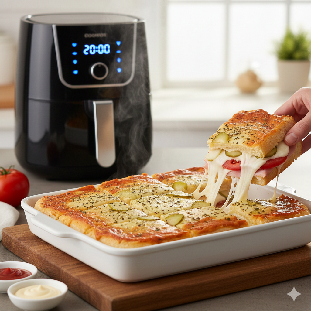 Bauru de Assadeira: Camadas de sabor prontas em 20 minutos