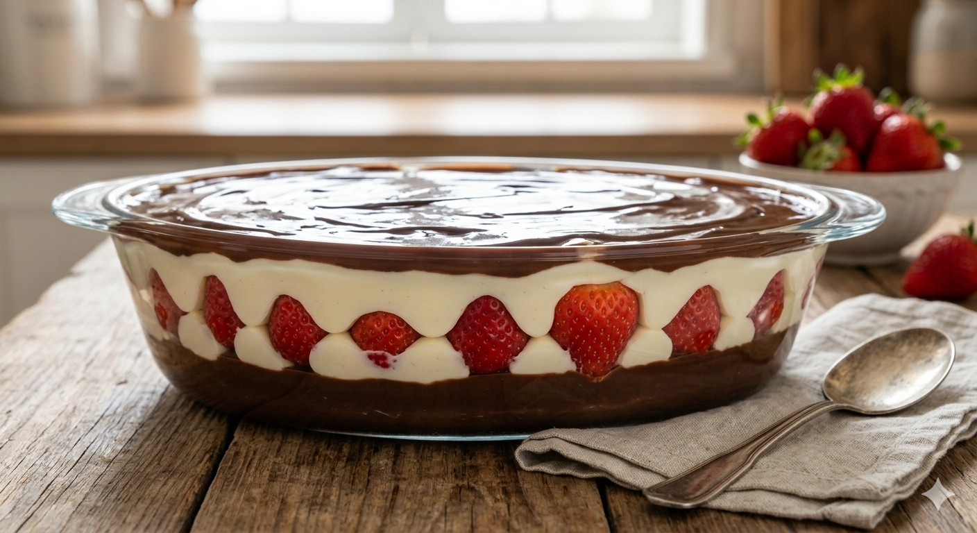 Como fazer Bombom de Travessa com Morangos Inteiros