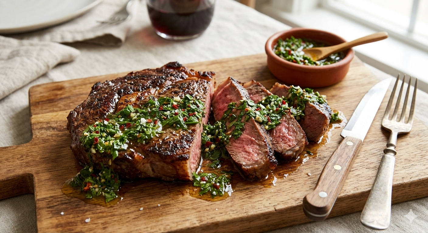 Como fazer Entrecôte com Molho Chimichurri Artesanal