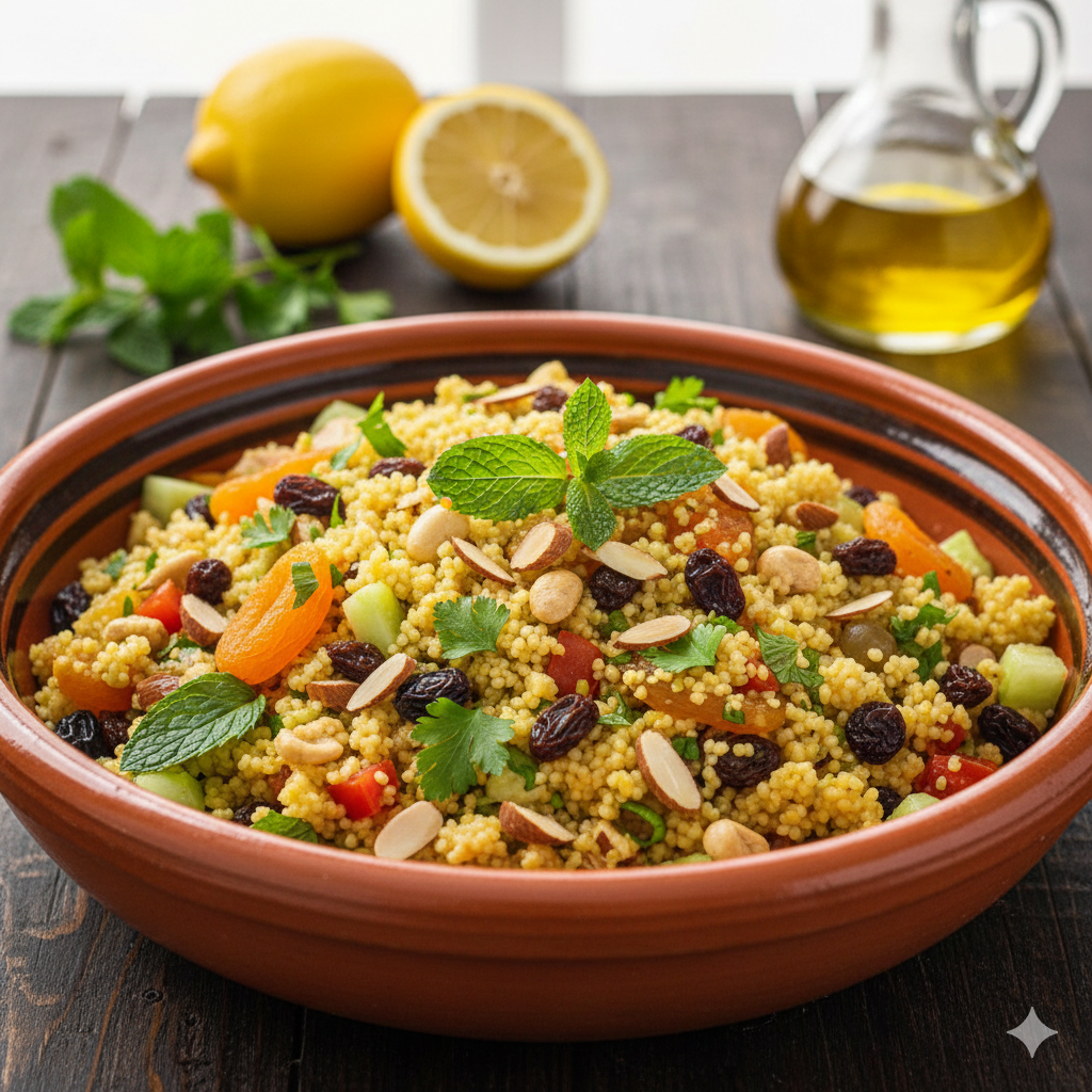 Como fazer Salada de Couscous Marroquino com Frutas Secas