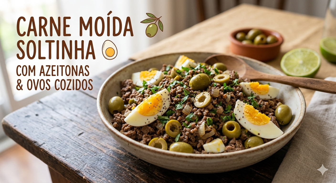 Como fazer Carne Moída Soltinha com Azeitonas e Ovos Cozidos