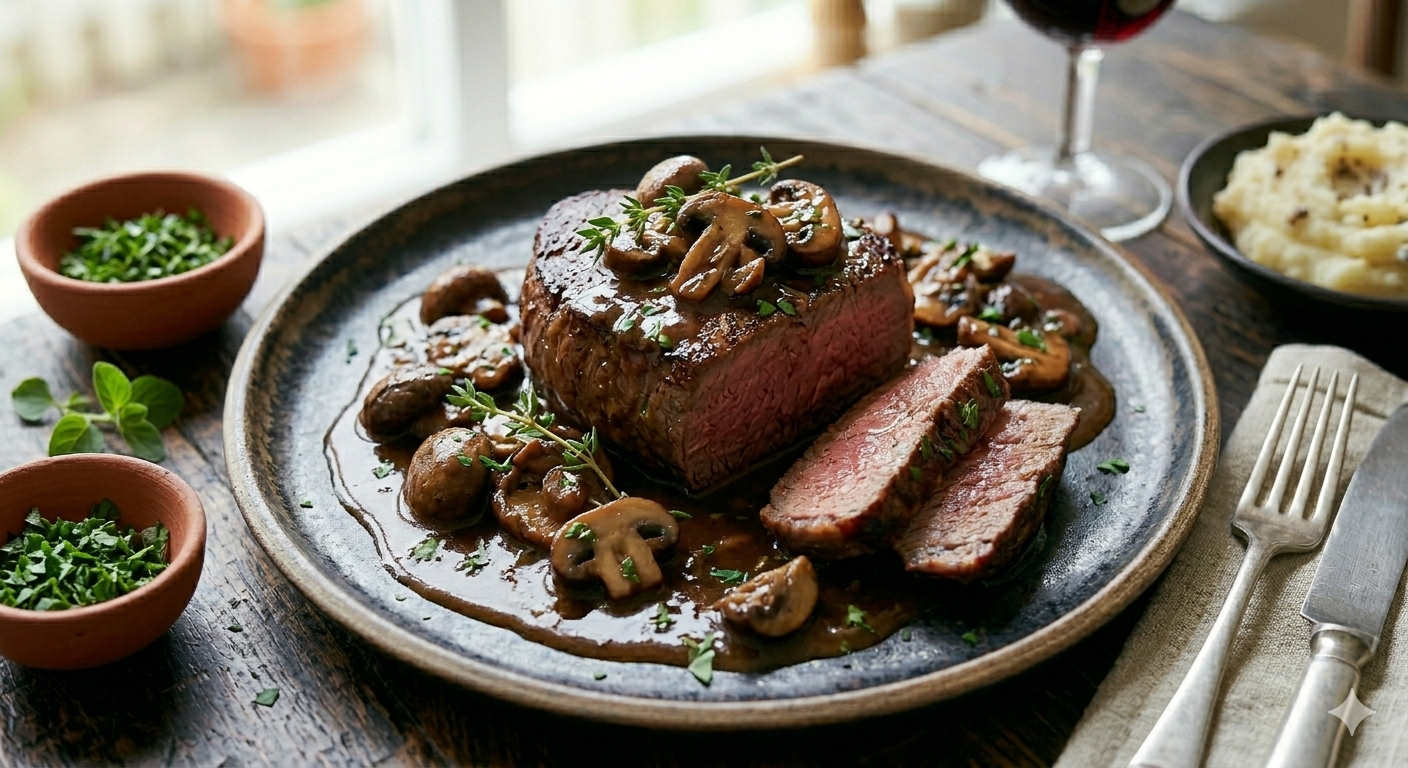 Como fazer Filé Mignon ao Molho Madeira e Cogumelos Frescos